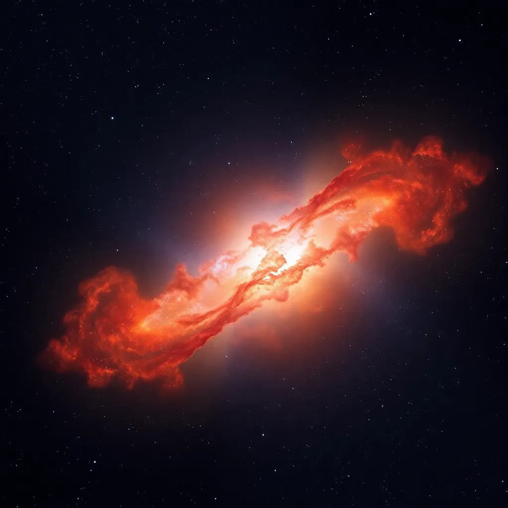 Image of a colorful nebula in space